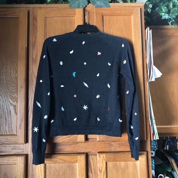 PS Paul Smith Hidden Button Front Embroidered Shapes Wool Blend Cardigan - XS - Picture 8 of 13